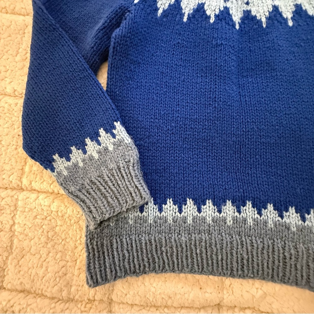 Cozy Blue and Gray Women's Sweater - Picture 3 of 5
